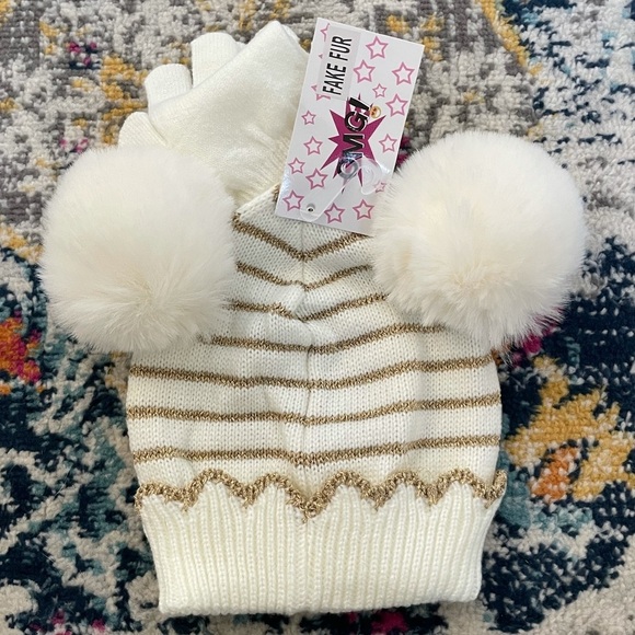New Girls OMG beanie and gloves set - Picture 2 of 4